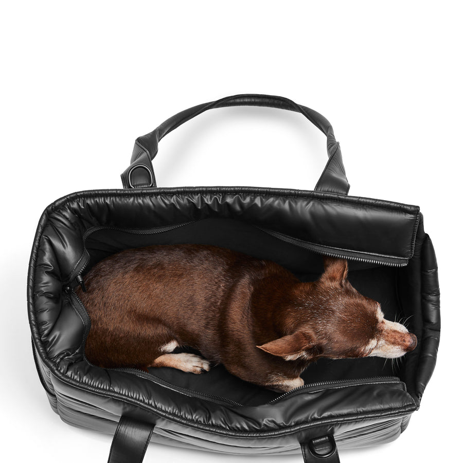 Brown Faux Leather Designer Dog Carrier
